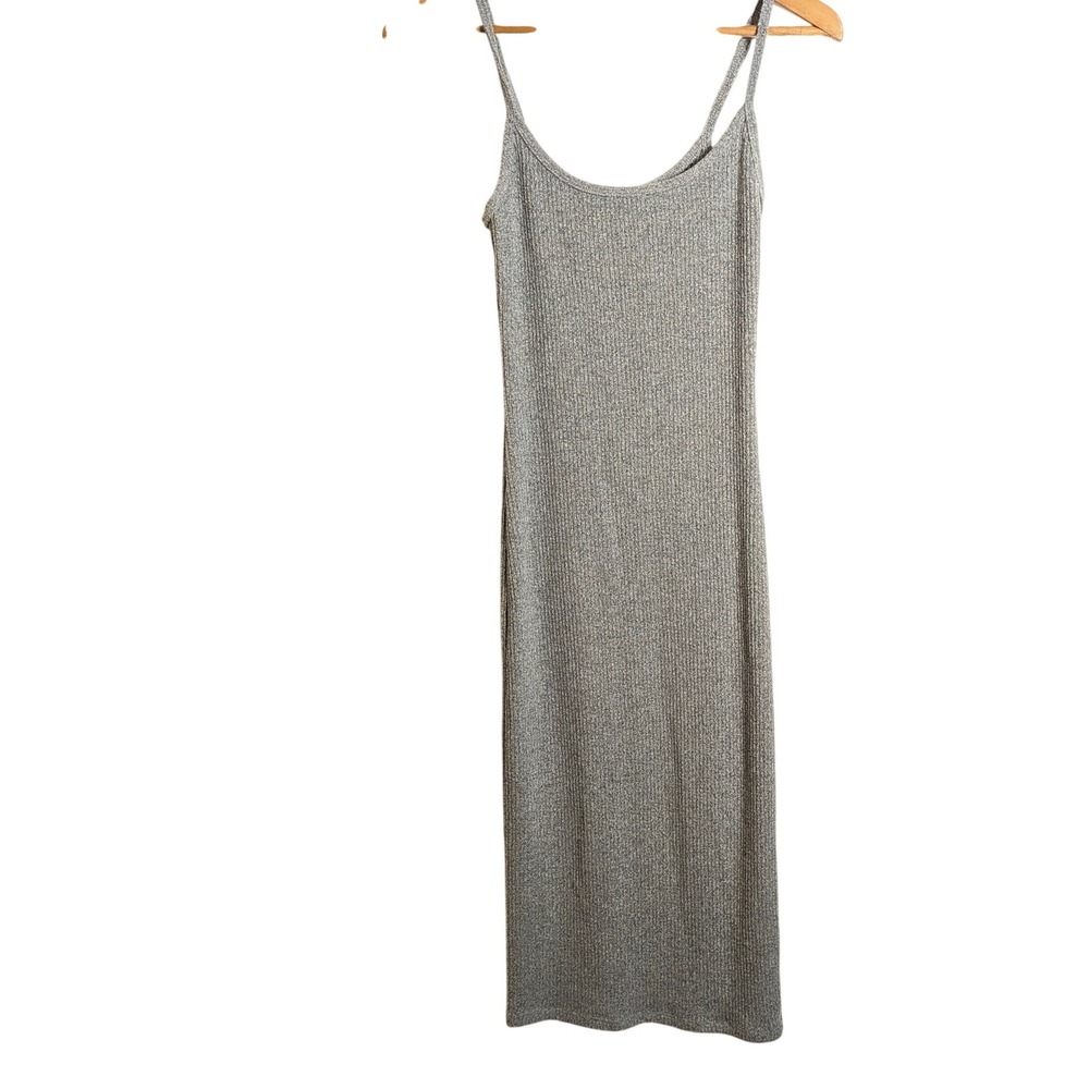 Wilfred Free Womens Gray Ribbed Bodycon Midi Dress‎ Sleeveless Casual Summer